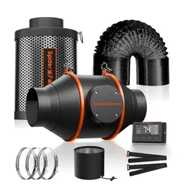 Spider Farmer Spider Farmer 4 INCH  Inline Duct Fan with Temperature Humidity Controller 205CFM  KIT