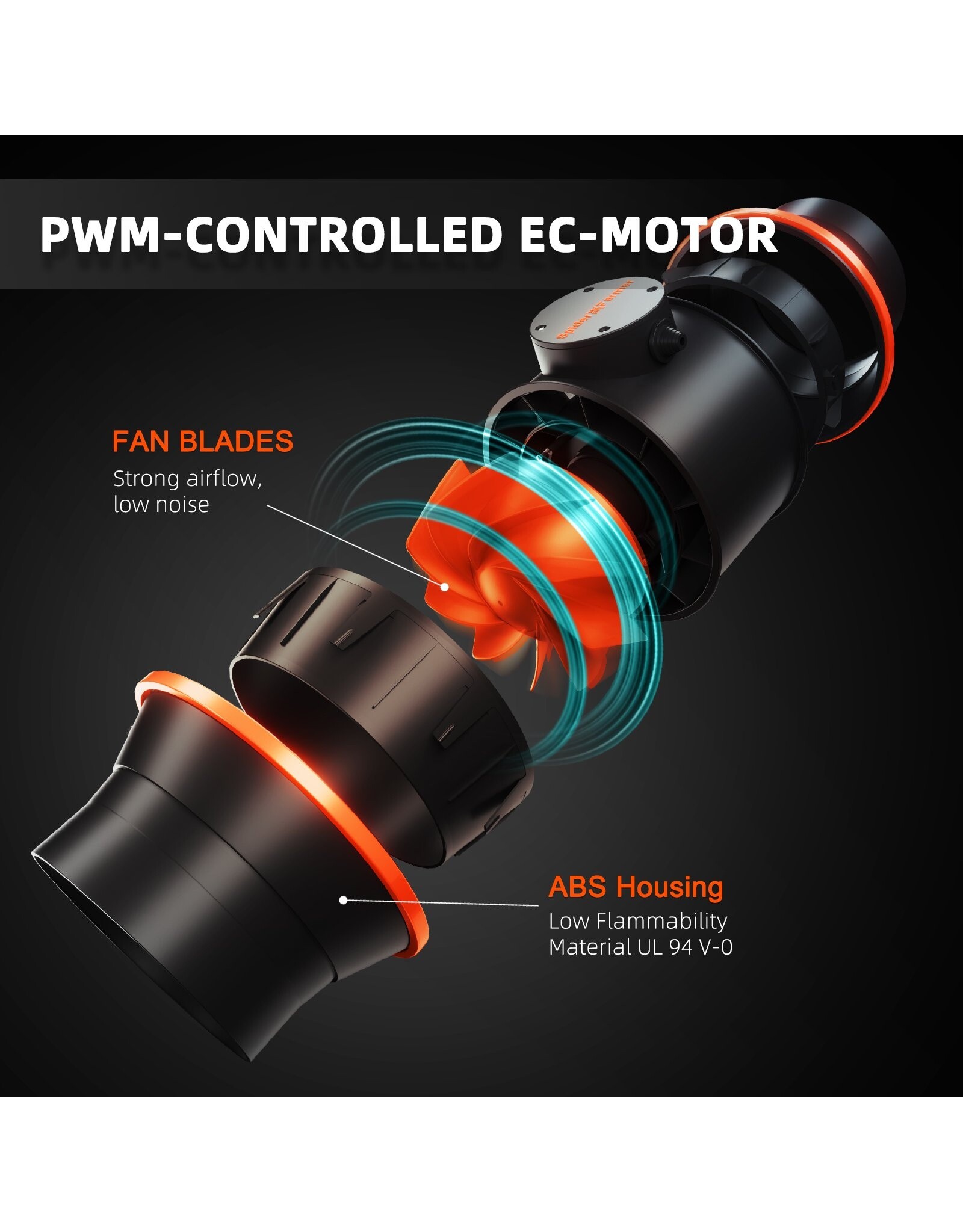 Spider Farmer Spider Farmer 6INCH  Inline Duct Fan with Temperature Humidity Controller 402 CFM  KIT