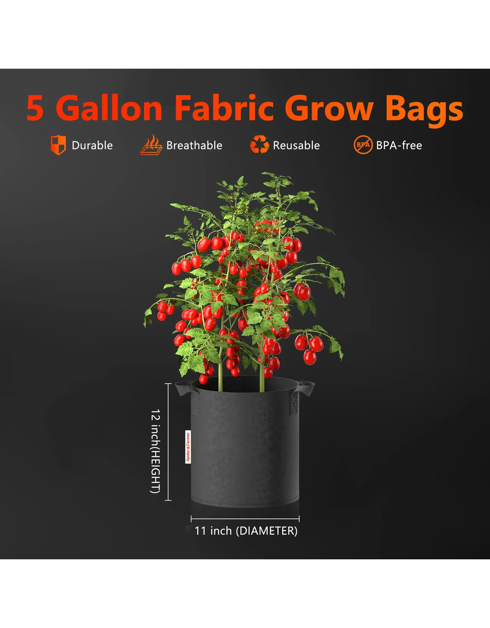 Spider Farmer Smart Pot Spider Farmer 19 L    Set Van  5