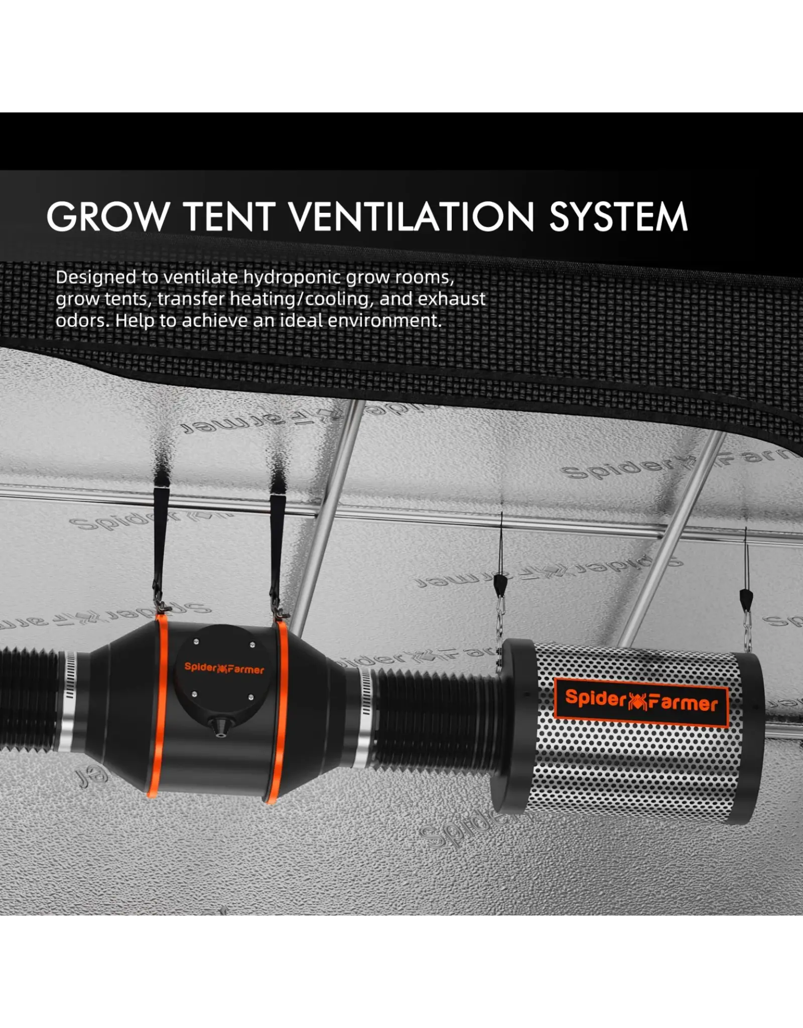 Spider Farmer Spider Farmer  70x70x160cm Complete Grow Tent Kit With Program  Controller SF1000(100W)