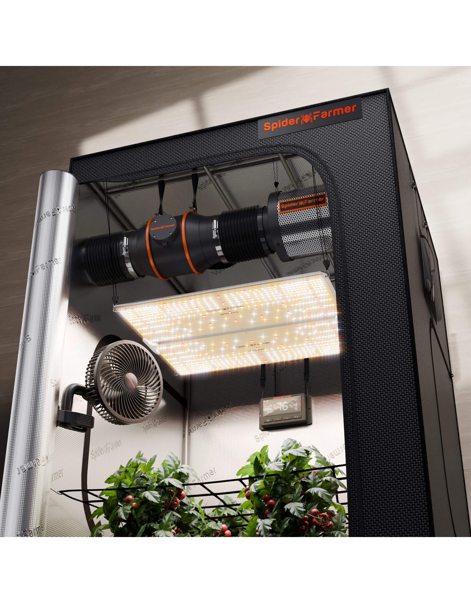 Spider Farmer Spider Farmer 120x120x200cm  Complete Grow Tent Kit With Program  Controller SF4000(450W)