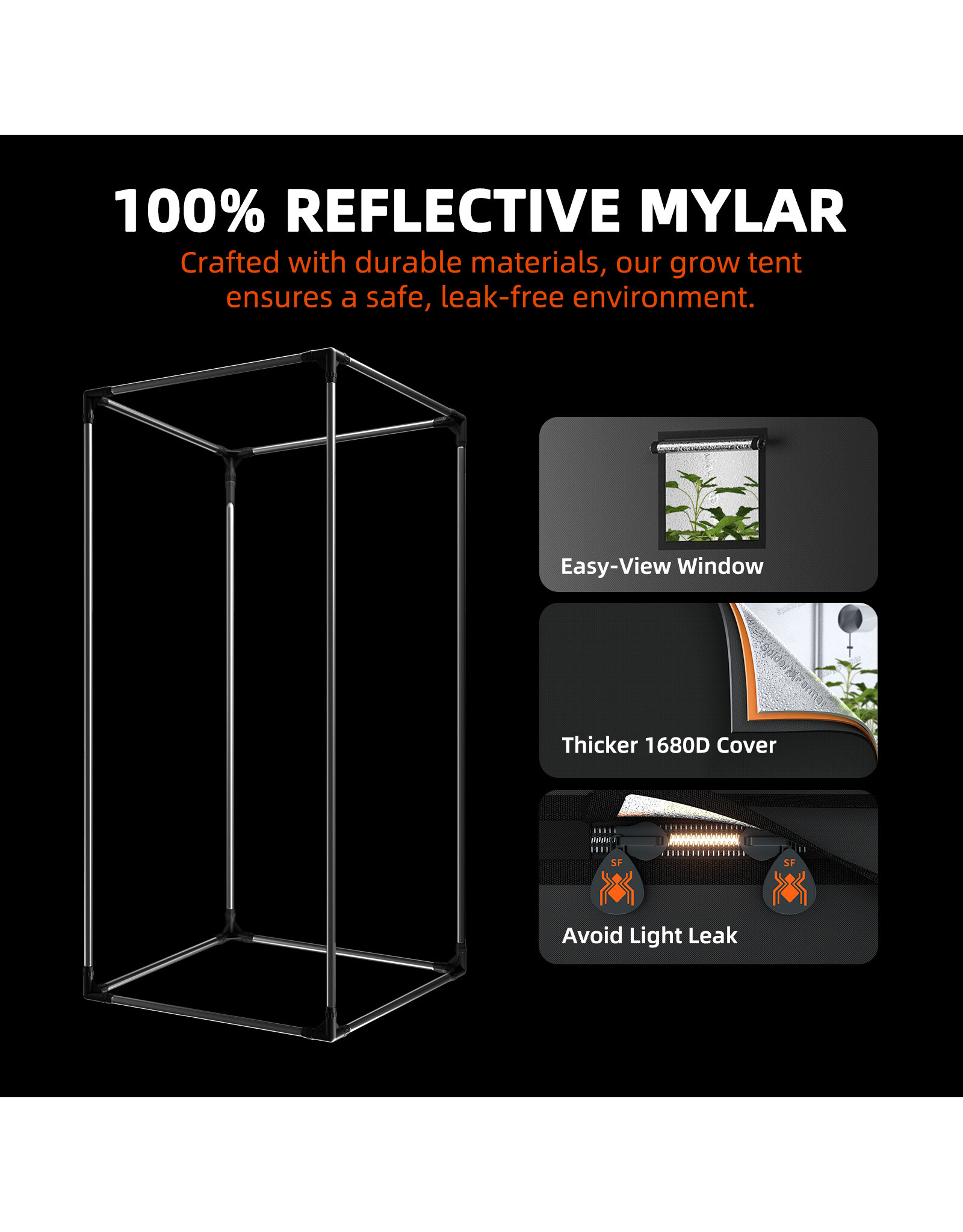 Spider Farmer Spider Farmer 90x90x180cm Complete Grow Tent Kit With Program  Controller  G 3000   (300W)