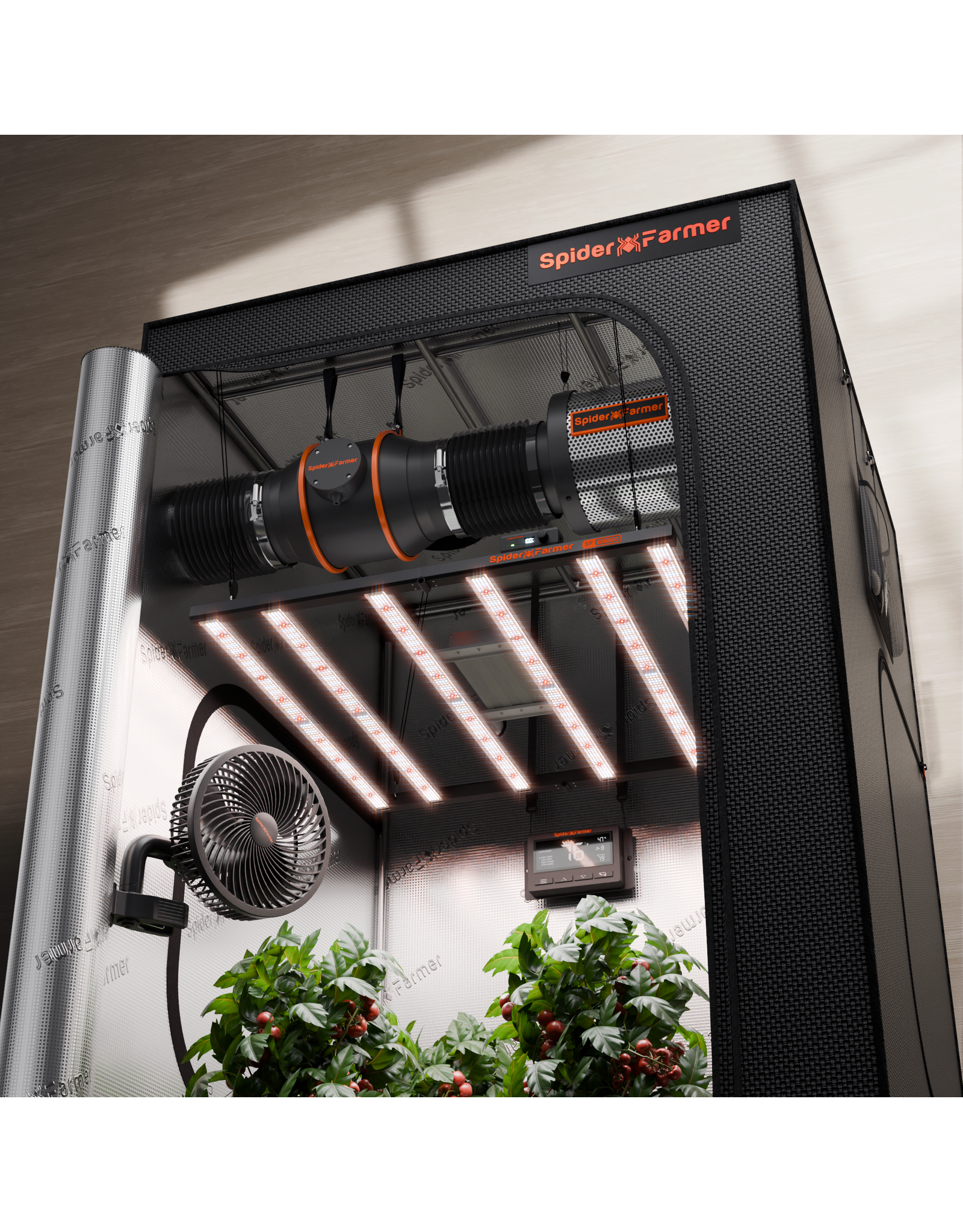 Spider Farmer Spider Farmer 120x120x200cm Complete Grow Tent Kit With  Program  Controller G5000 (480W)