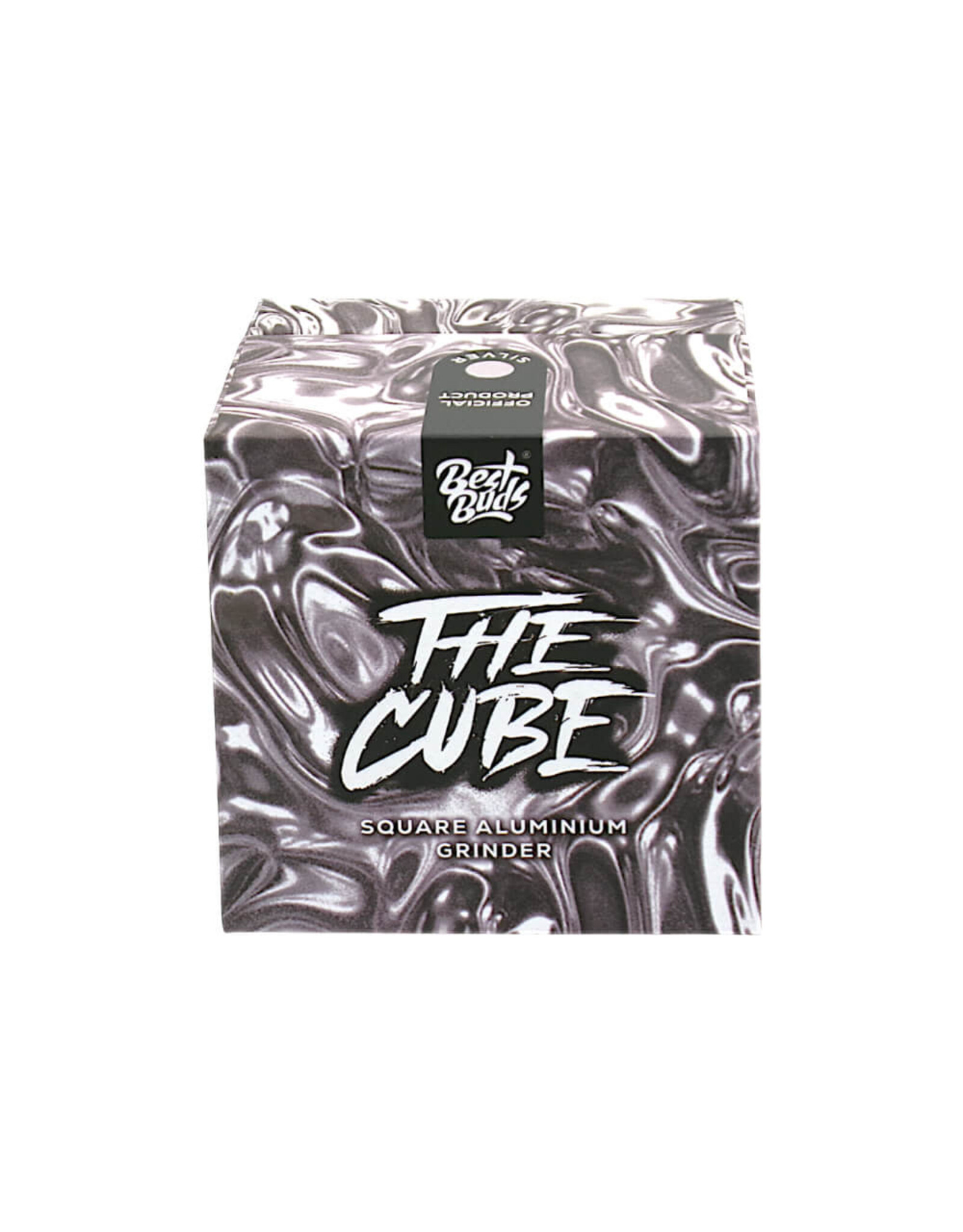 Best Buds Best Buds The Cube Aluminium Grinder Silver 4 Parts (50mm)