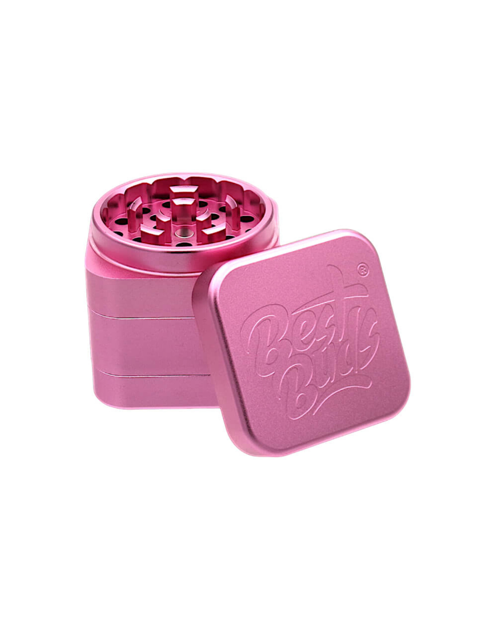 Best Buds Best Buds The Cube Aluminium Grinder Pink 4 Parts (50mm)