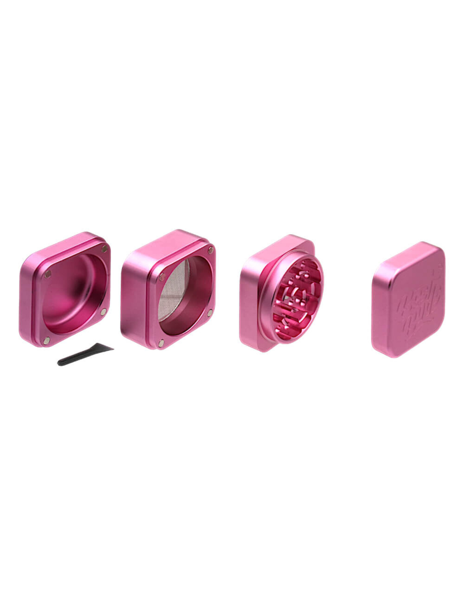 Best Buds Best Buds The Cube Aluminium Grinder Pink 4 Parts (50mm)