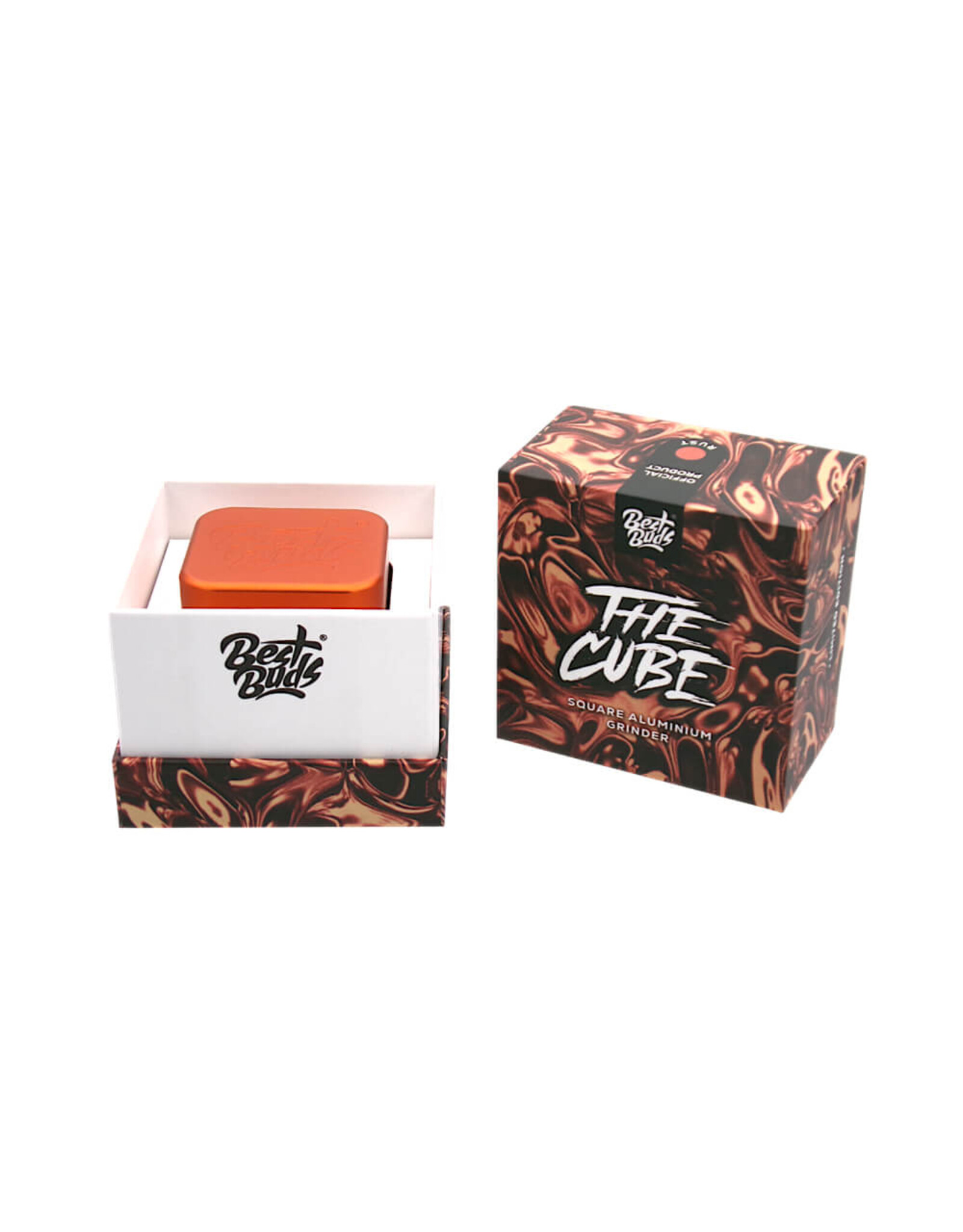 Best Buds Best Buds The Cube Aluminium Grinder Rust 4 Parts (50mm)