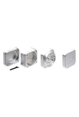 Best Buds Best Buds The Cube Aluminium Grinder Silver 4 Parts (50mm)
