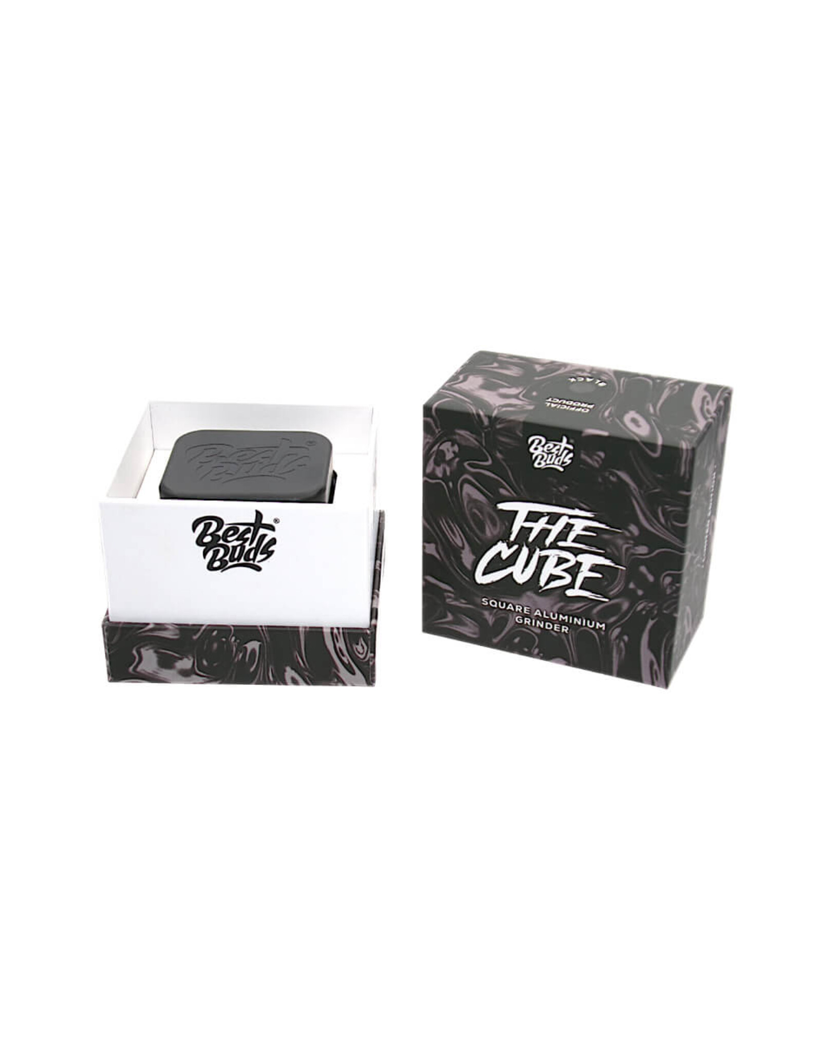 Best Buds Best Buds The Cube Aluminium Grinder Black 4 Parts (50mm)