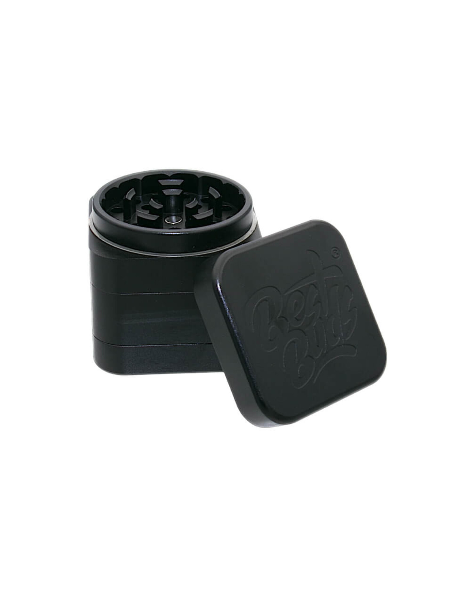 Best Buds Best Buds The Cube Aluminium Grinder Black 4 Parts (50mm)
