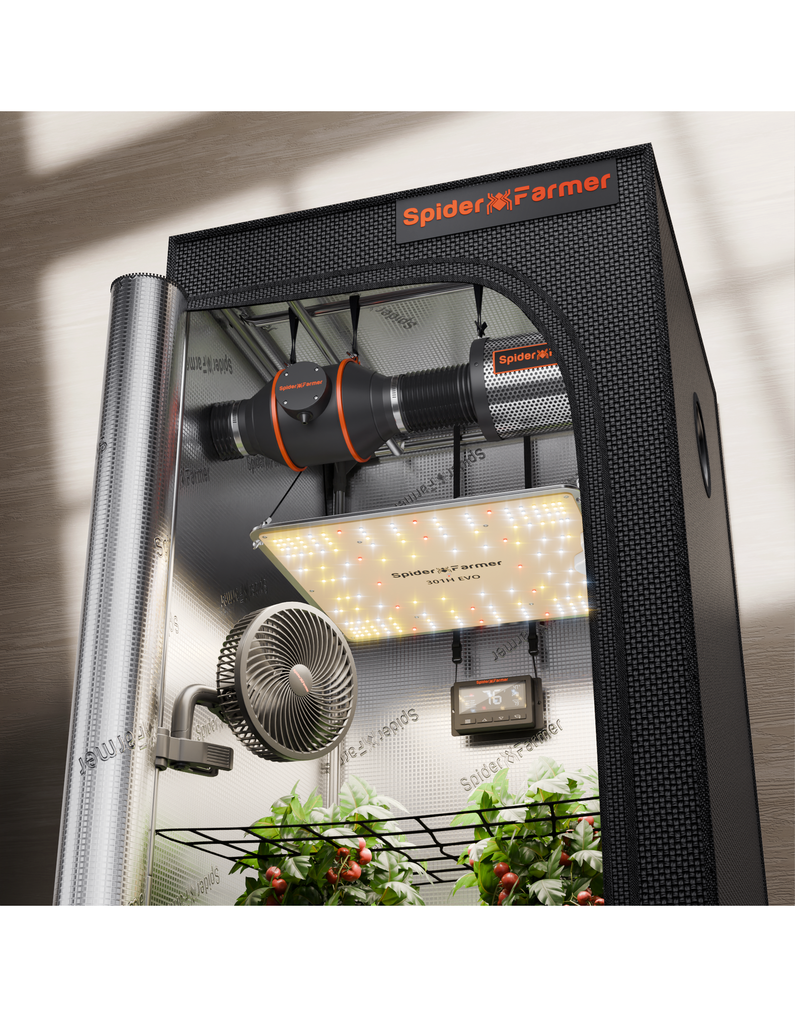 Spider Farmer Spider Farmer  70x70x160cm Complete Grow Tent Kit With Program  Controller SF1000(100W)
