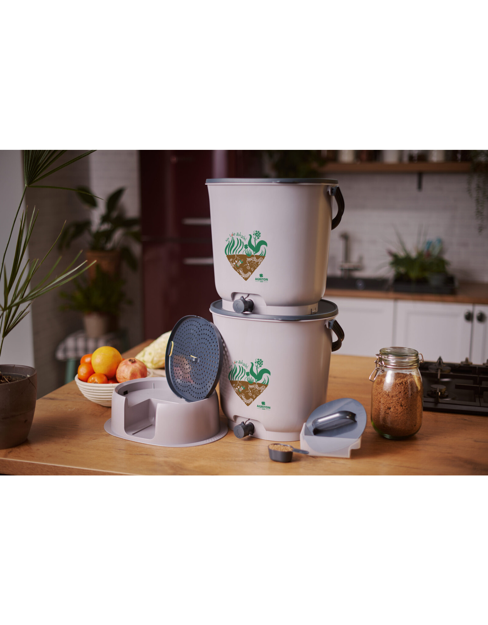 Bokashi Keukenemmerset   Grijs - 15 liter