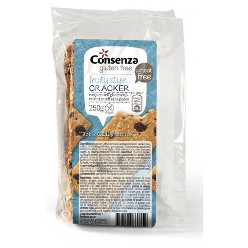 Consenza Crackers Rozijnen 250 gram