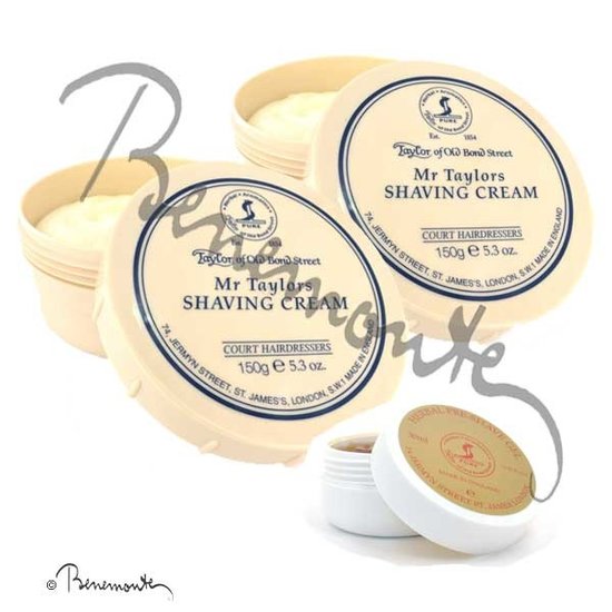 Taylor of Old Bond Street Mr Taylor's shaving cream 2x en Taylors Pre Shave Herbal gel 1x Taylor of Old Bond Street Mr Taylor's shaving cream 2x en Taylors Pre Shave Herbal gel 1x