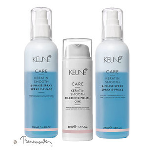 Keune Care Keratin 2-Phase spray en Keratin Silkening polish