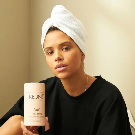 Coco microfiber hair towel verkort de droogtijd