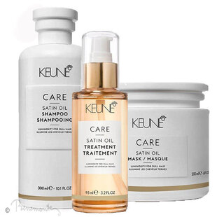 Keune CARE Satin Oil shampoo, Treatment Oil en Mask