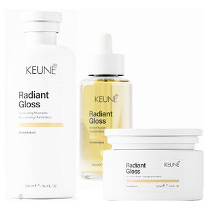Keune Radiant Gloss shampoo, mask en glans serum