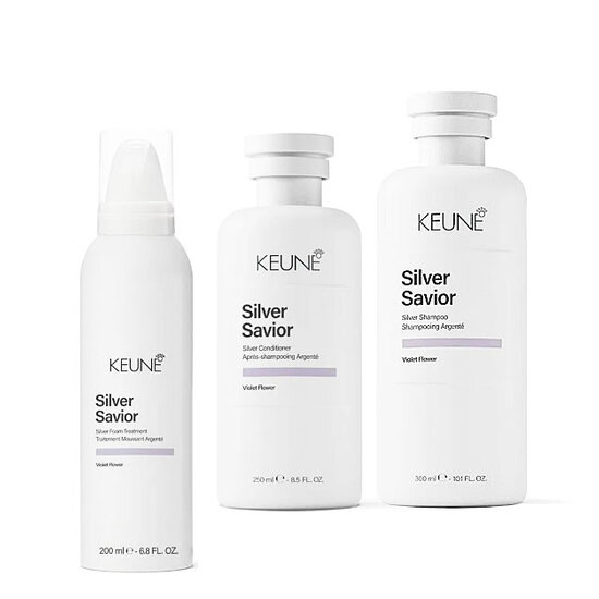 Keune Care Keune Silver Savior shampoo, conditioner en foam treatment combipack