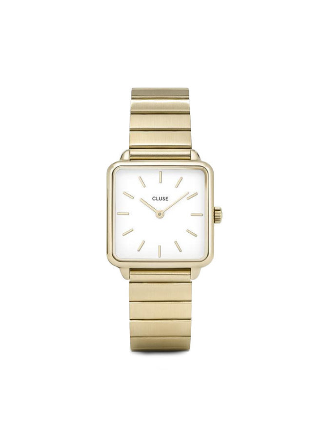 CLUSE horloge La Tétragone Single Link Gold/White