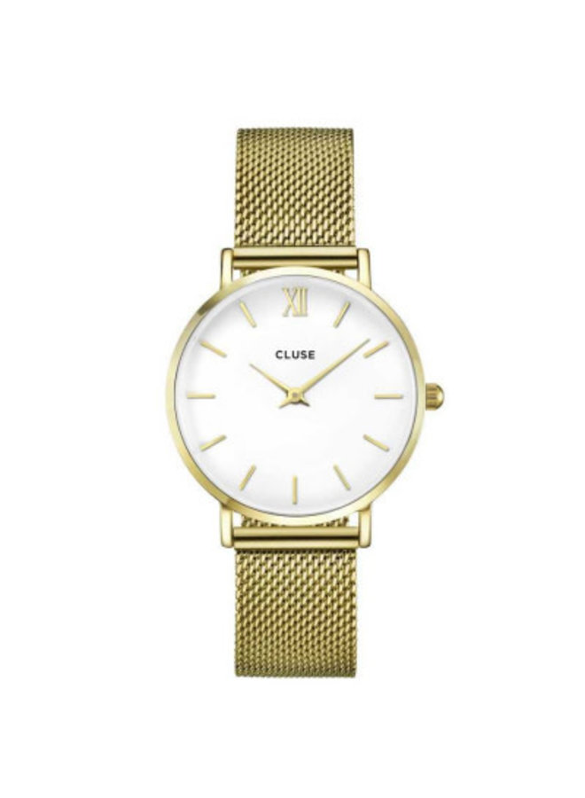 CLUSE horloge Minuit Mesh Gold/white - Jewelz \u0026 More