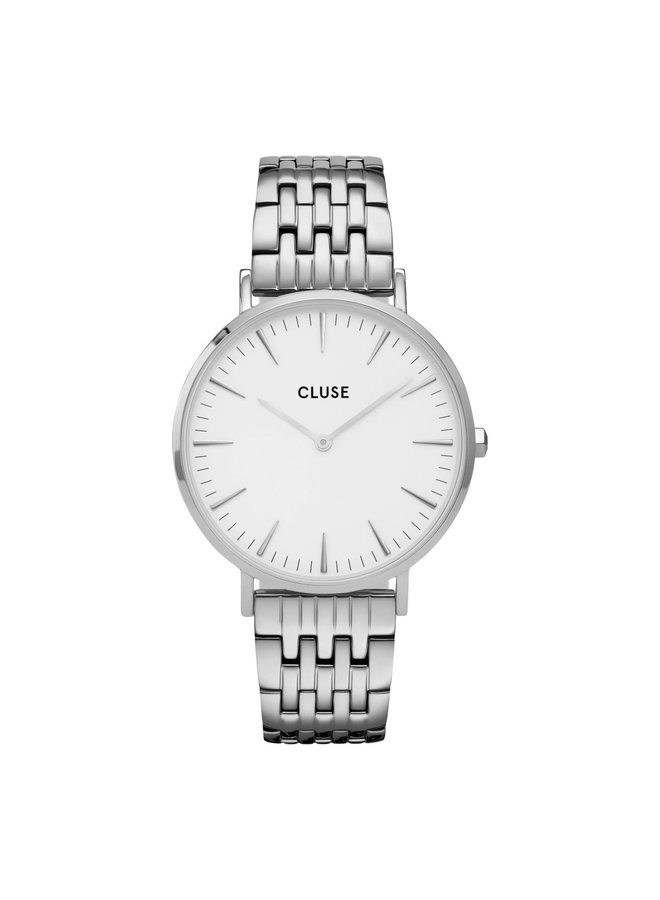 CLUSE horloge Boho Chic Multi-Link Silver/White