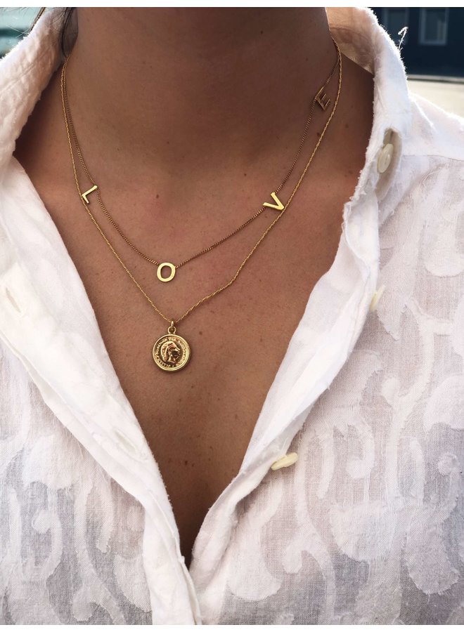 LOTT. ketting LOVE Goud Verguld