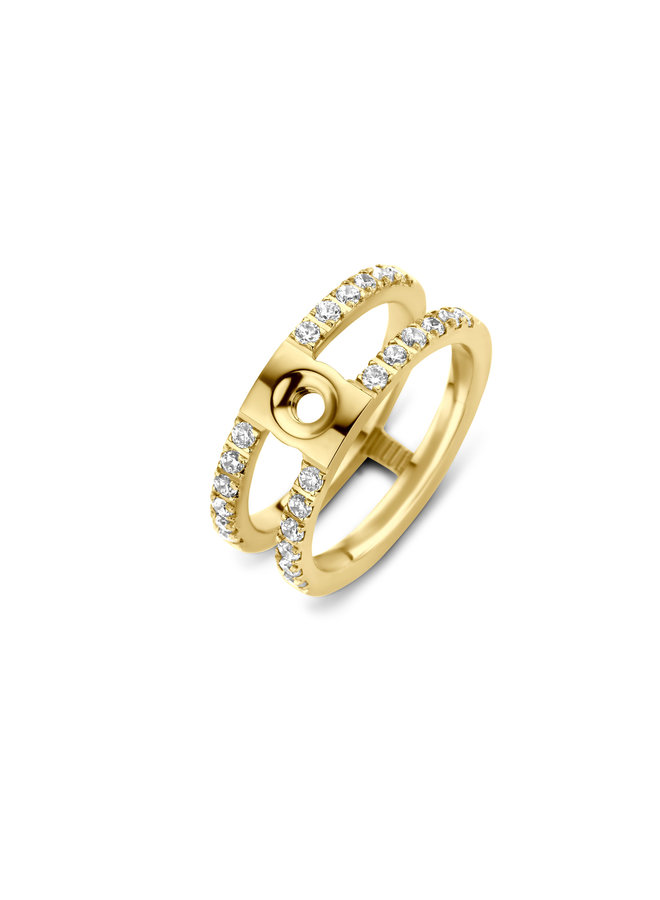 Melano Twisted ring Trista CZ Gold Plated