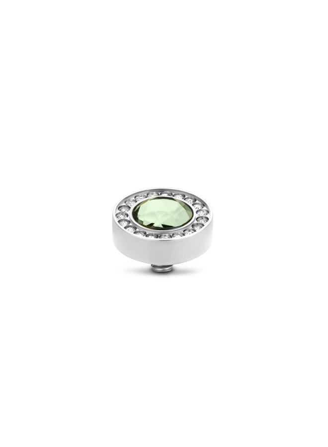 Melano Twisted meddy Halo CZ Chrysolite Zilverkleurig