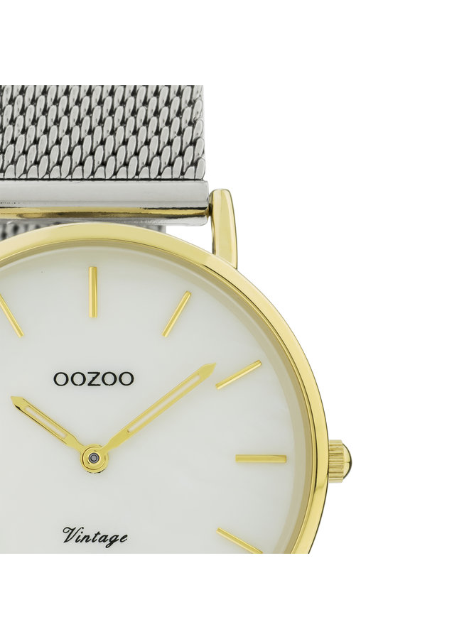 OOZOO Vintage horloge C20124 Silver/Pearl