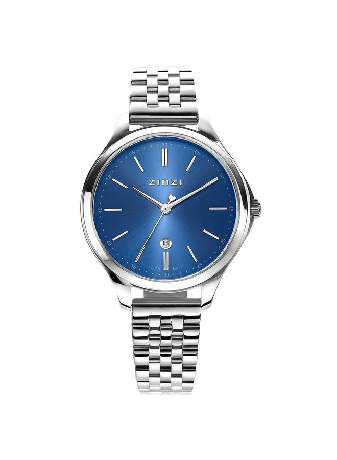 Zinzi horloge Classy ZIW1042 Zilverkleurig/Blauw