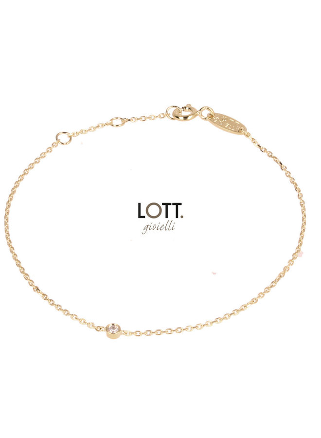LOTT. Symbol Collection armband One Diamond Rosé Gold plated