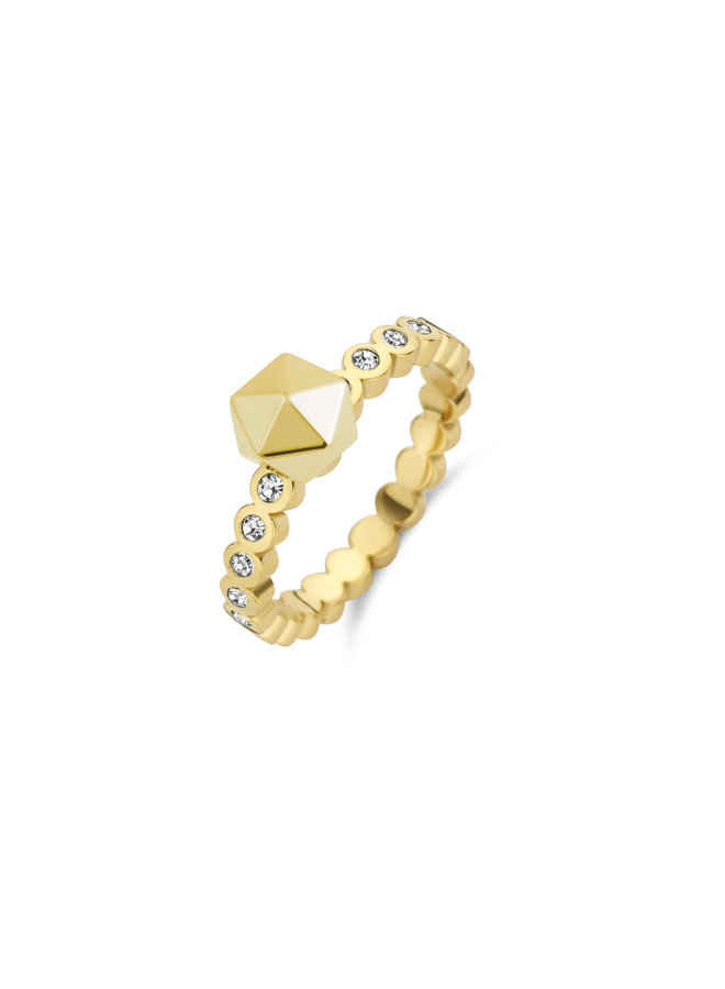 Melano Twisted ring Wave CZ Gold Plated