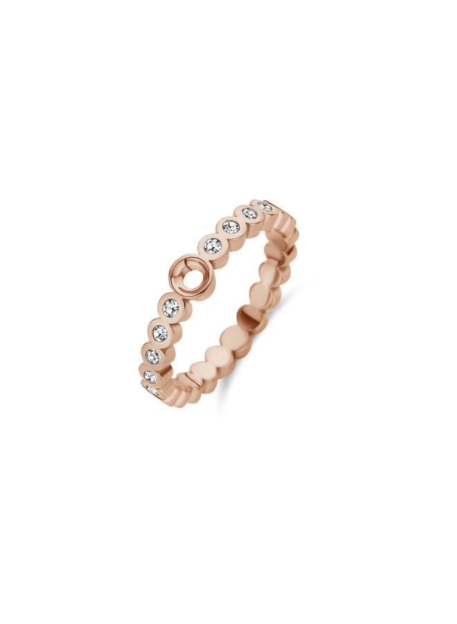 Melano Twisted ring Wave CZ Rosé Gold Plated