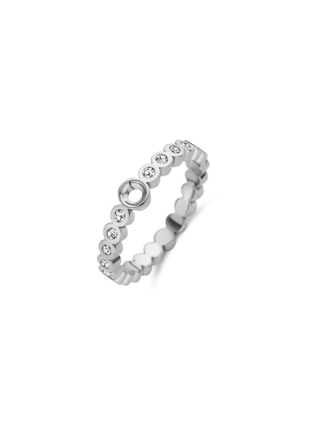 Melano Twisted ring Wave CZ Stainless Steel