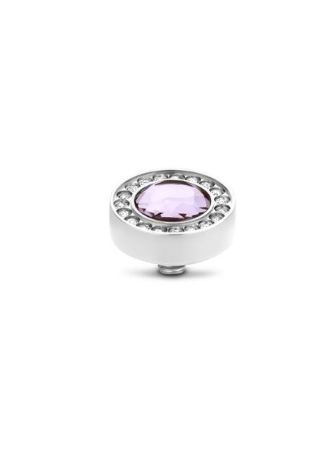 Melano Twisted meddy Halo CZ L.Rose Zilverkleurig