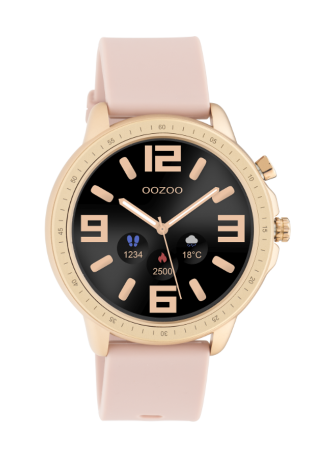 OOZOO Smartwatch Q00324 Pink Grey/Rosé Gold
