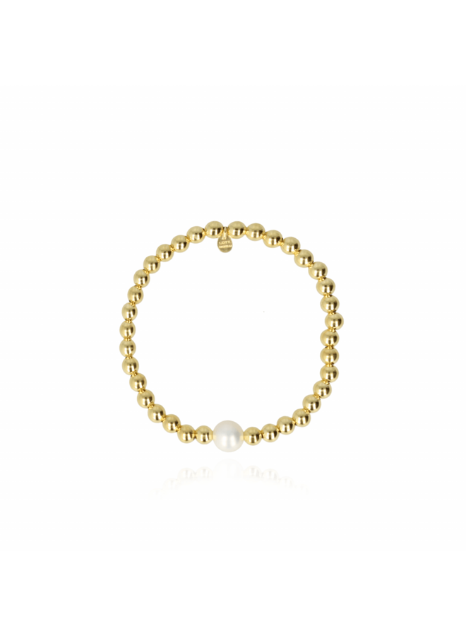 LOTT. Gioielli armband Elastic Pearl 5mm Gold