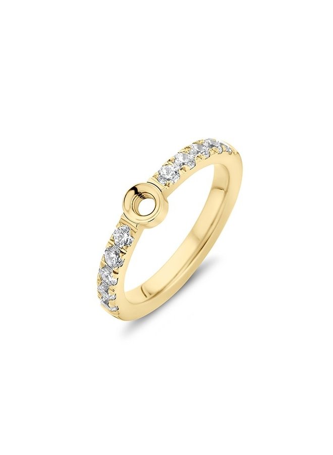 Melano Twisted ring Crystal Gold plated