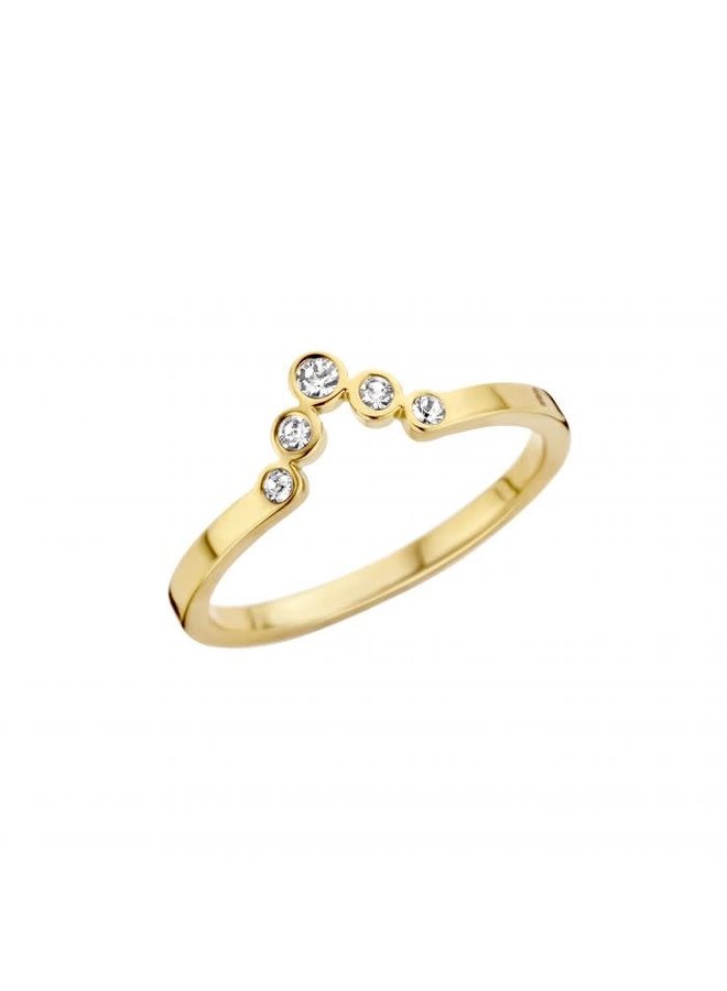 Melano Friends ring Pointed CZ Gold Plated