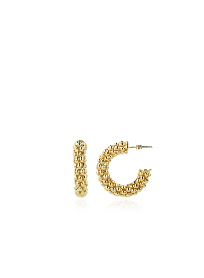 LOTT. oorbellen Popcorn Creool S Goud Verguld