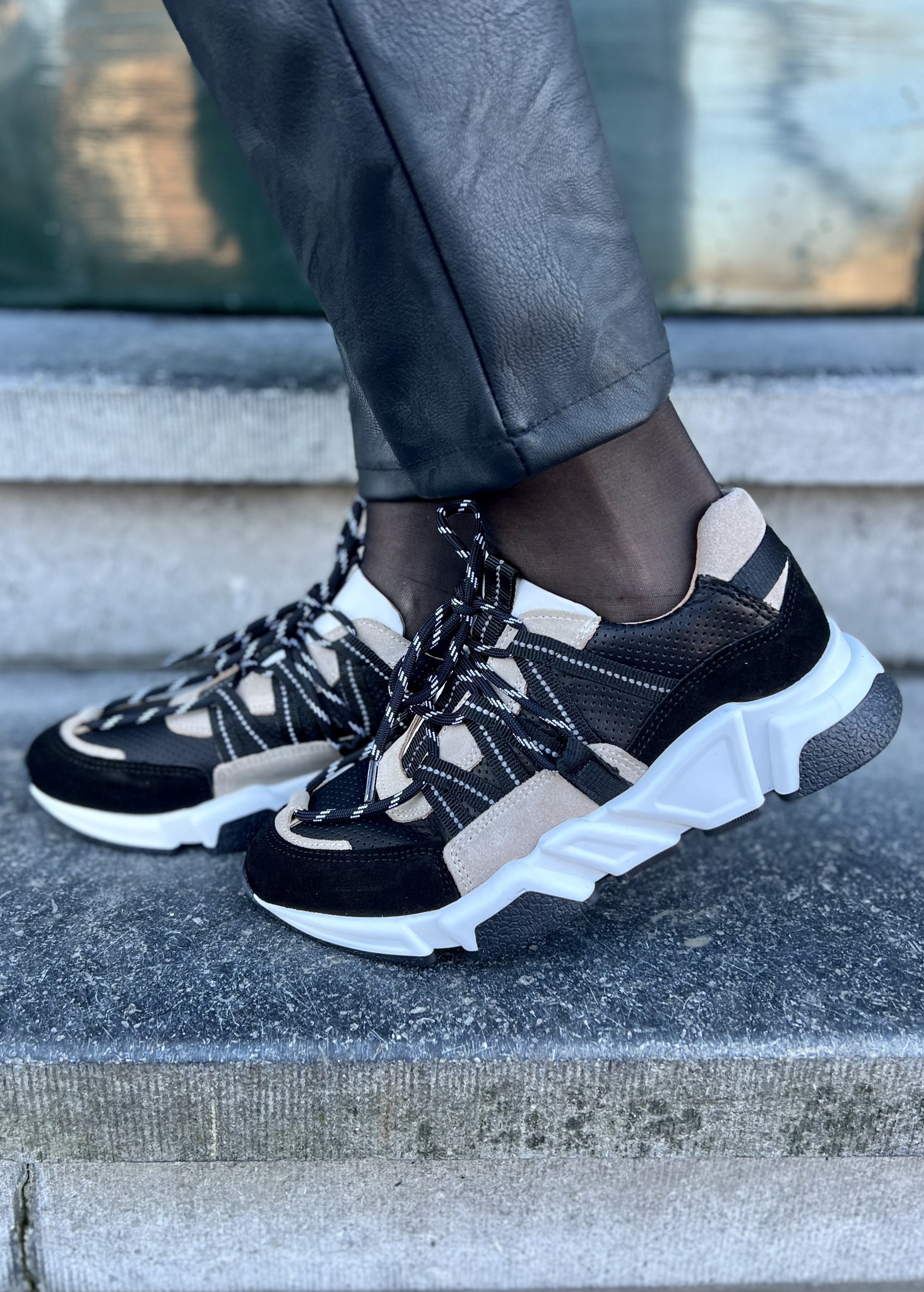 Dwrs LOS Angeles Sneakers Wit/Lila/Zwart | Wht/Blk/Pi , Roze, Dames -  Schoenen.nl