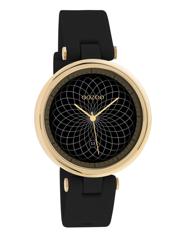 OOZOO Smartwatch Q00405 Gold/Black Rubber Strap