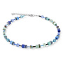 COEUR de LION ketting 2838/0705 Blauw/Groen/Zilverkleurig