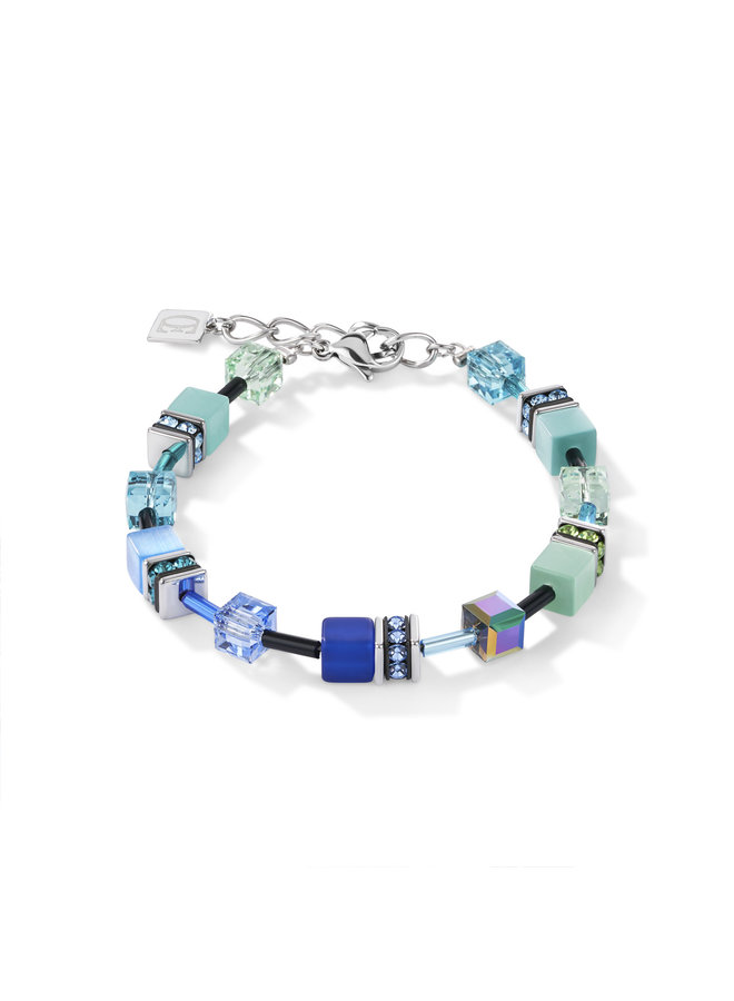 COEUR de LION armband 2838/0705 Blauw/Groen/Zilverkleurig