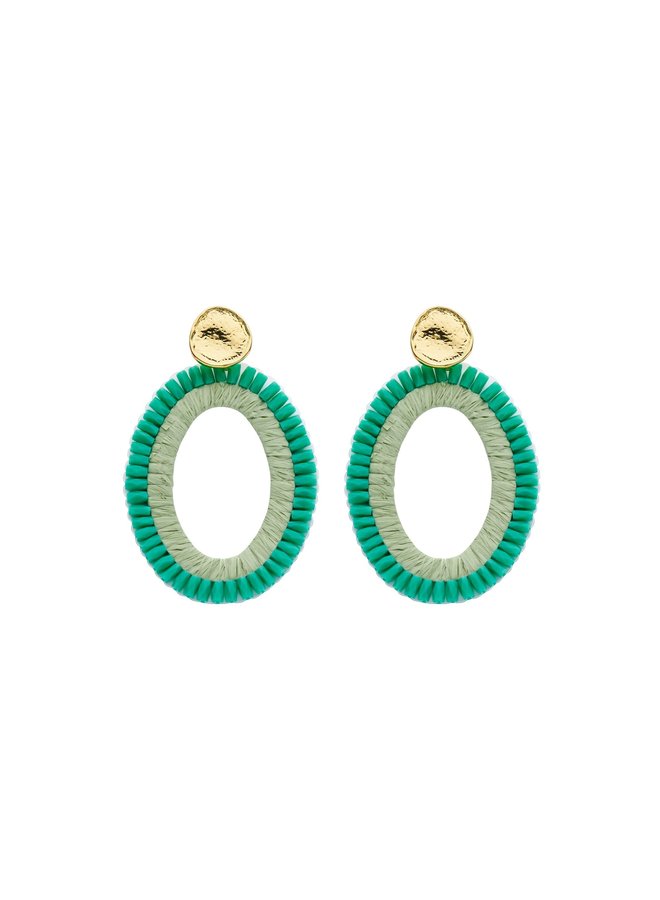 Biba oorbellen 82373-05 Turquoise/Goudkleurig