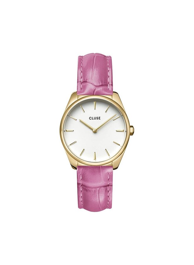 CLUSE horloge Féroce Petite Leather Croco Pink