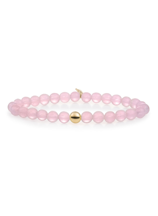 Sparkling Jewels armband Saturn Large Rose Quartz Goudkleurig