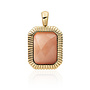 Sparkling Jewels pendant Baguette Peach Rhodonite Goudkleurig