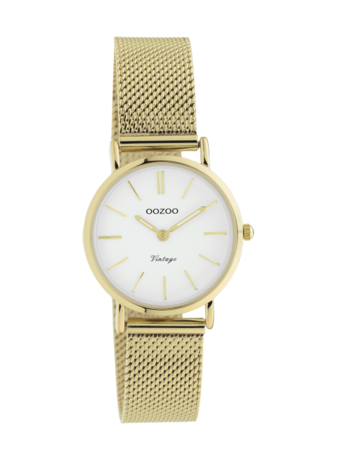 OOZOO Vintage horloge C20231 Goudkleurig/Wit